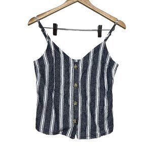 Abercrombie&fitch Women Vertical striped top Sz XS buttons adjustable Straps